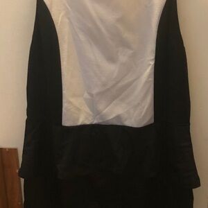 Black and white peplum dress